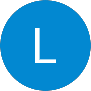 Solid bright blue circle featuring a large white capital letter L in the center.
